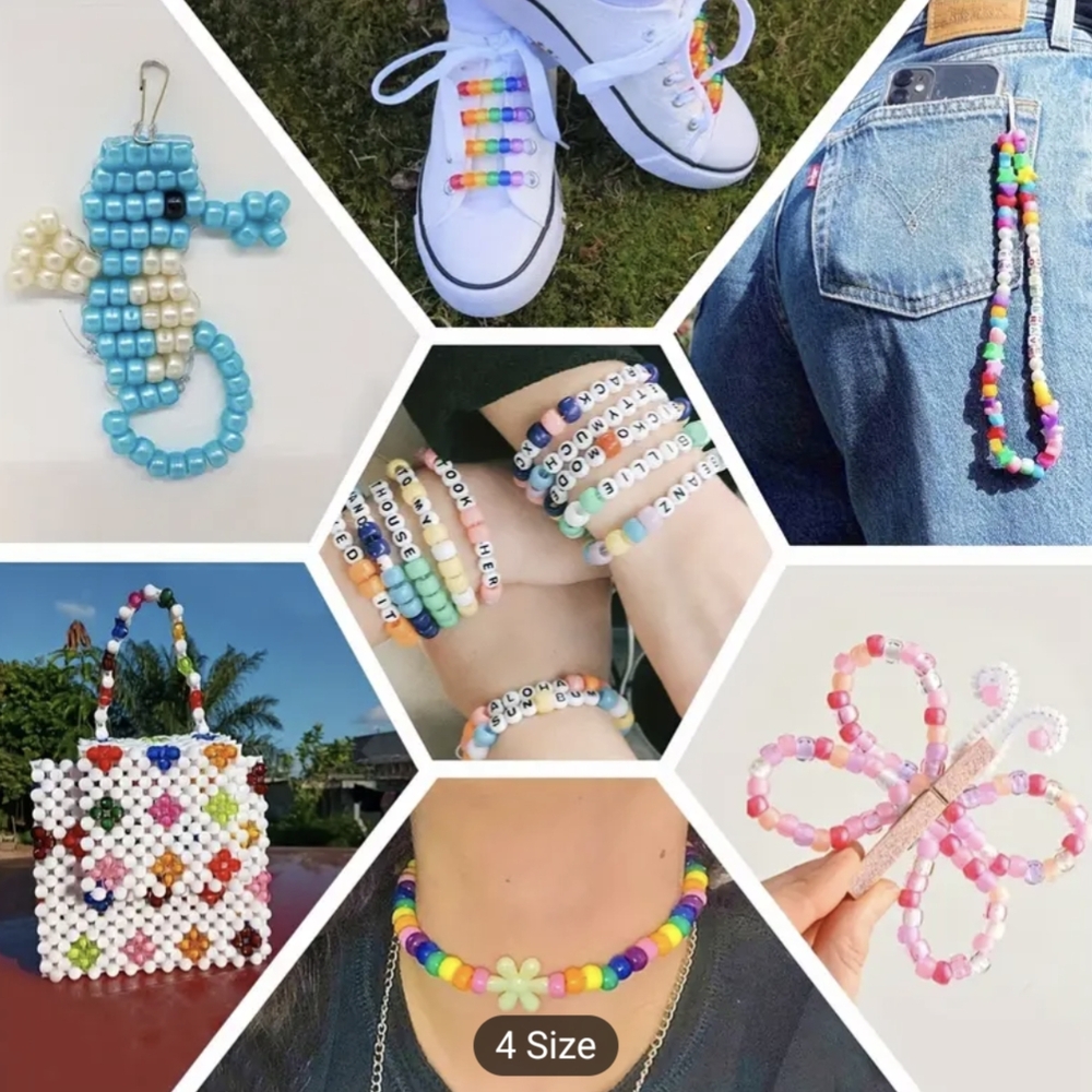 QUEFE 2350pcs, 64 Colors, Pony Beads for Bracelet Making Kit, Rainbow Kandi Bead - Picture 7 of 13